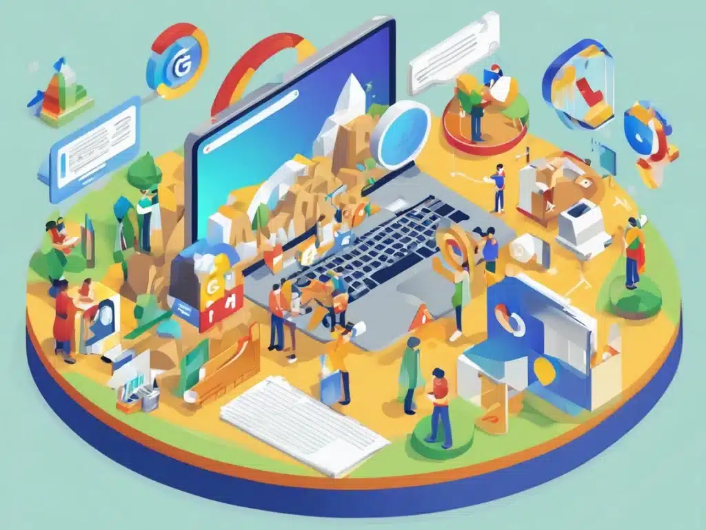 a group of people around a laptop