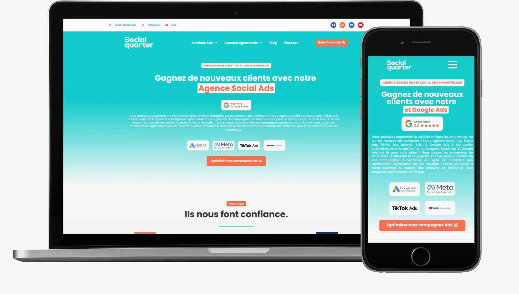 Nouveau site d'agence de communication créé par Site Web Montpellier