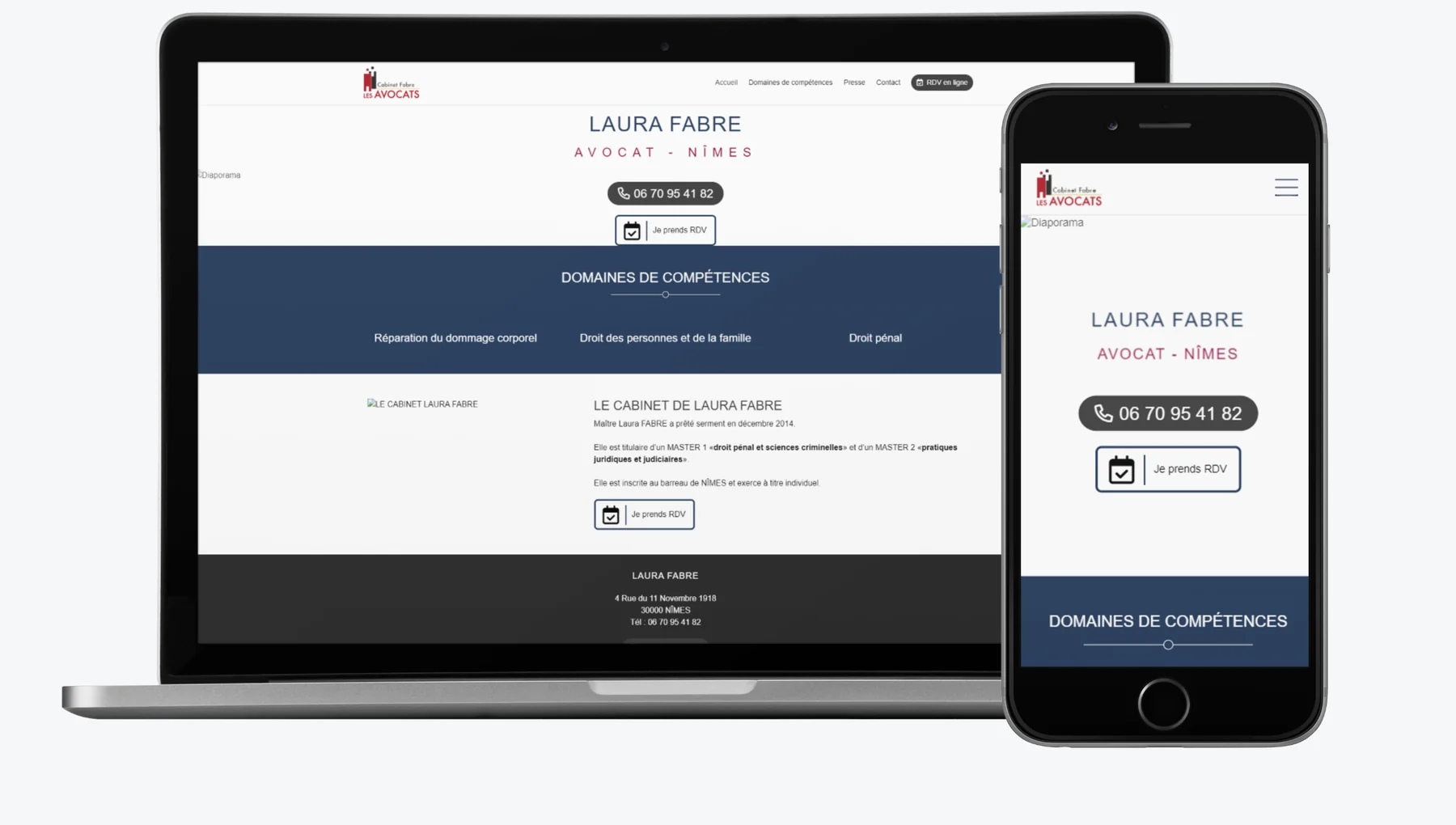 Ancien site d'avocat, avant refonte