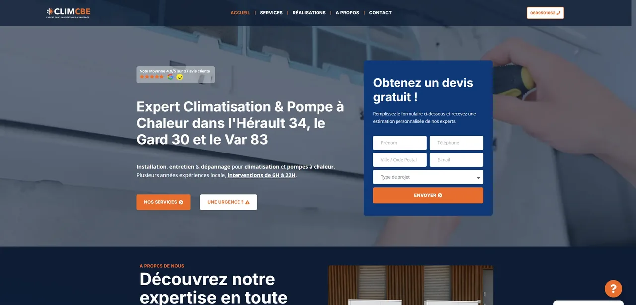 Site de Clim CBE