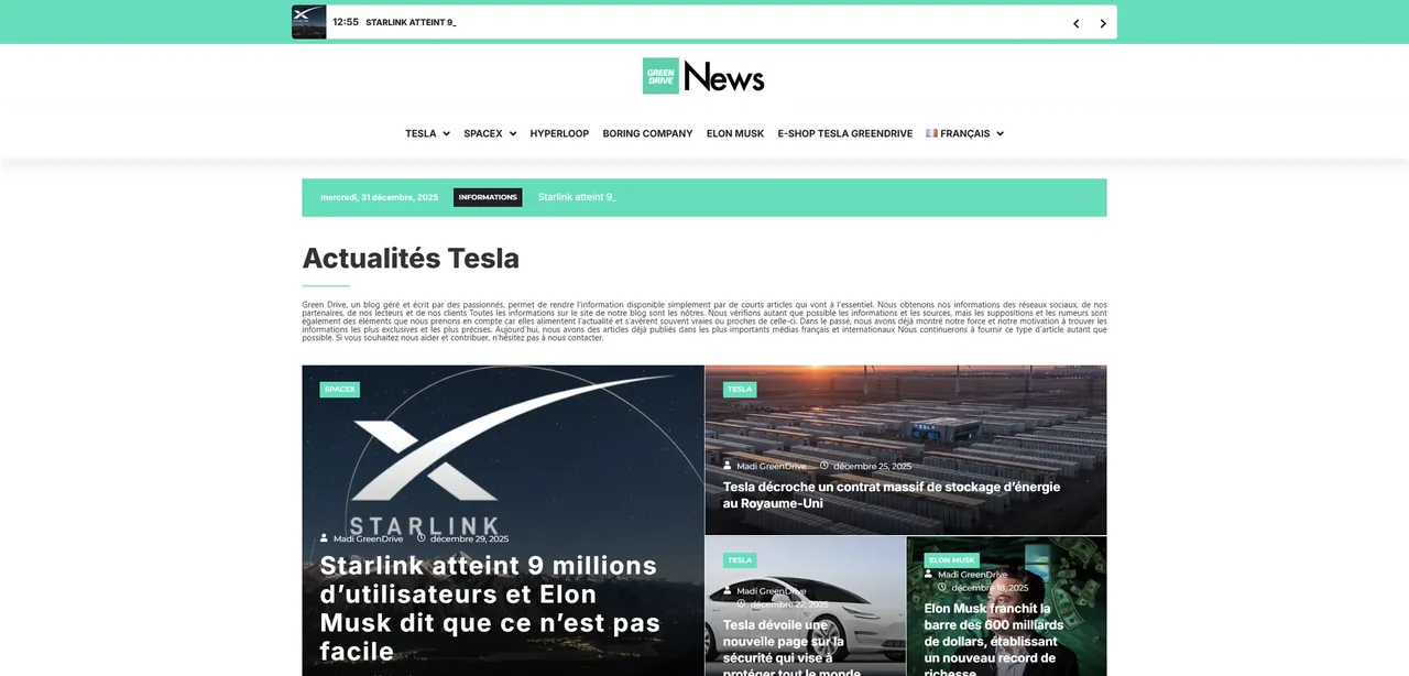 Site de Green Drive (Tesla)