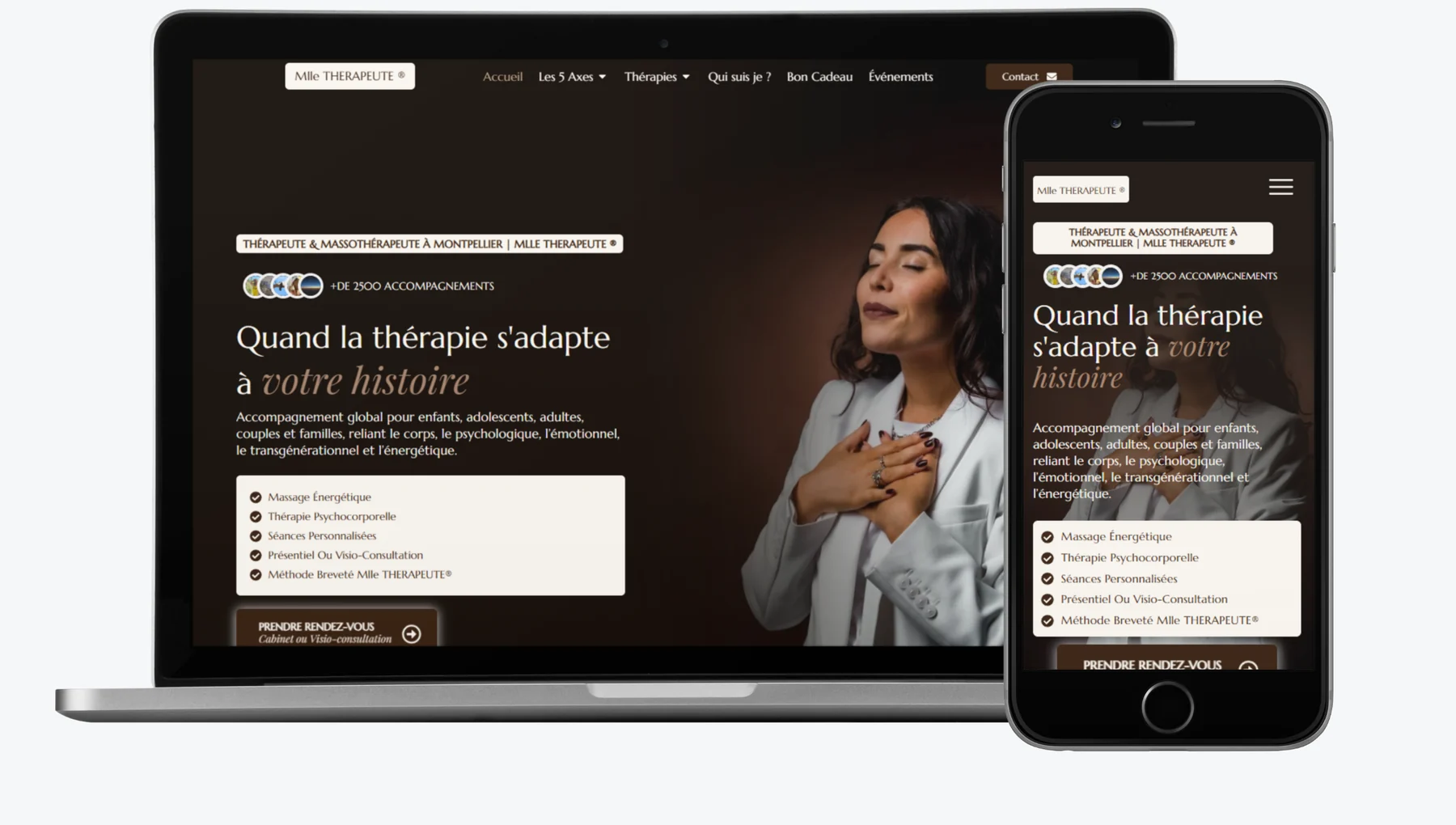 Nouveau site de thérapeute créé par Site Web Montpellier