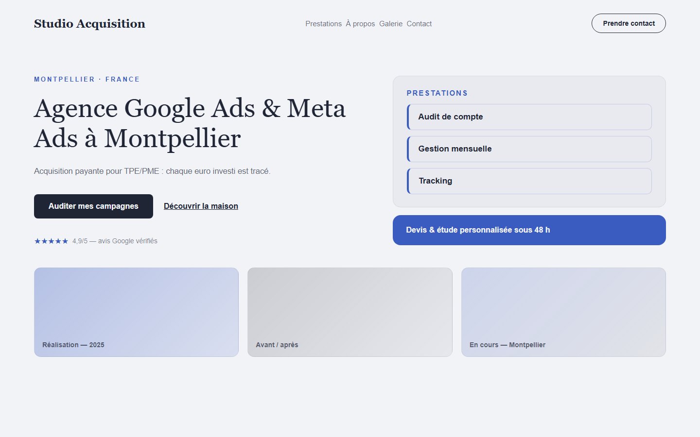 Site internet agence Ads - exemple 2