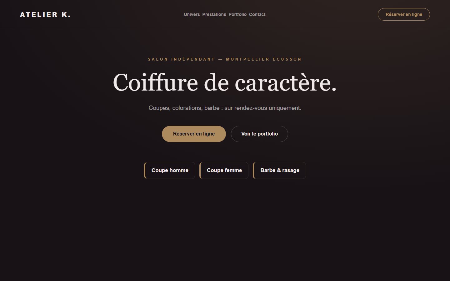 Site internet coiffeur - exemple 3