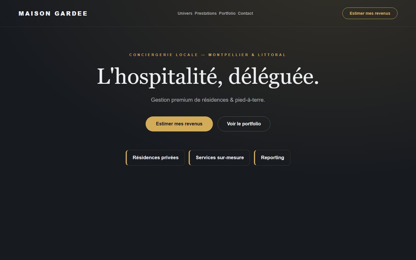 Site internet conciergerie - exemple 3