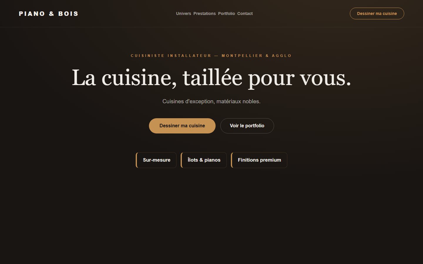 Site internet cuisiniste - exemple 3