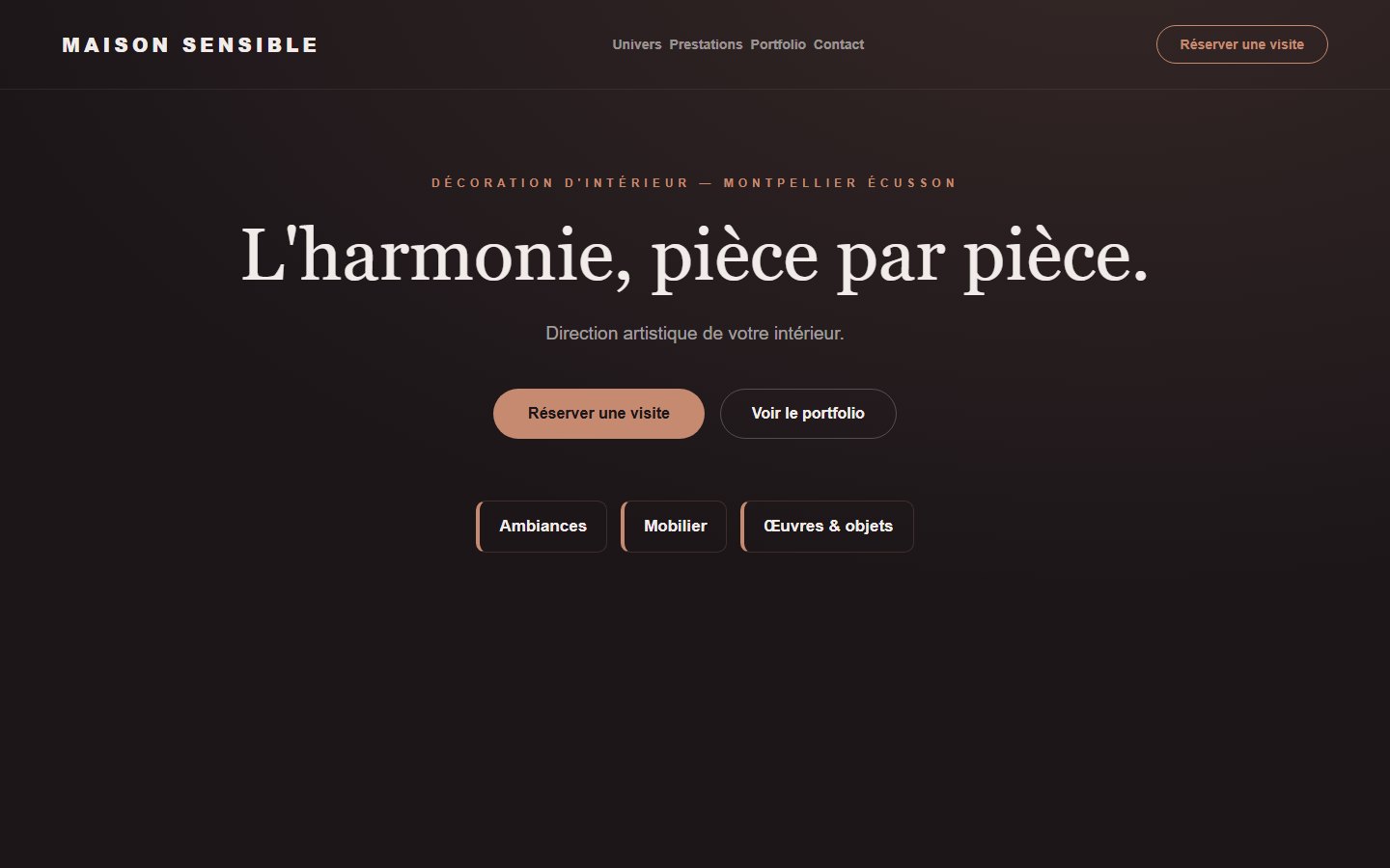 Site internet décorateur d'intérieur - exemple 3