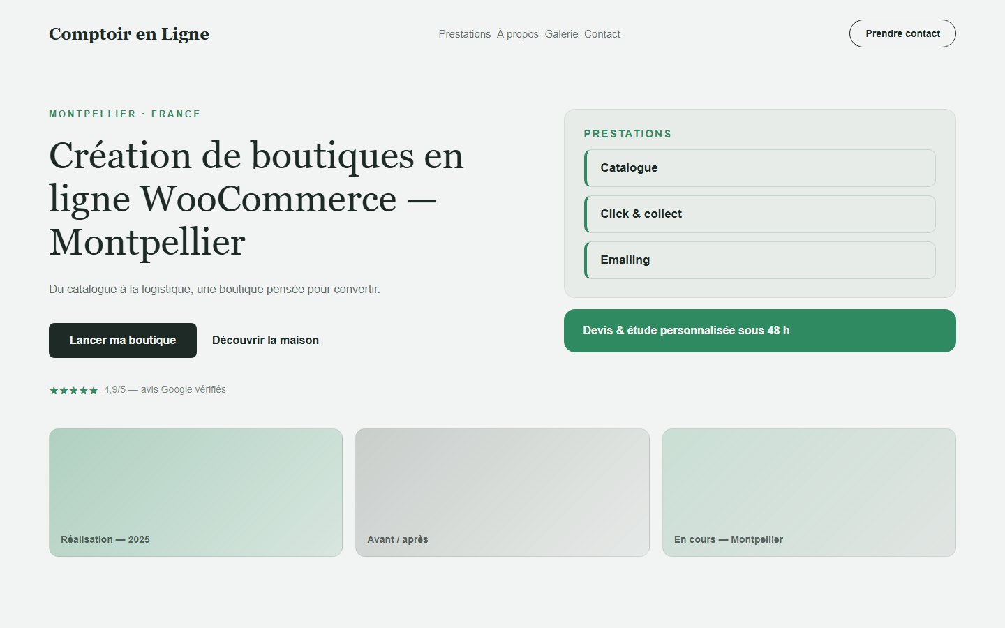 Création de site e-commerce WordPress à Montpellier Site e-commerce - exemple 2