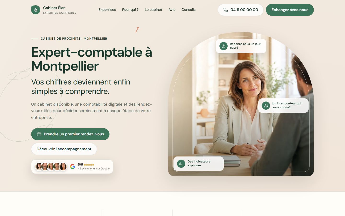 Création de site internet pour expert-comptable Site internet expert-comptable - exemple 1