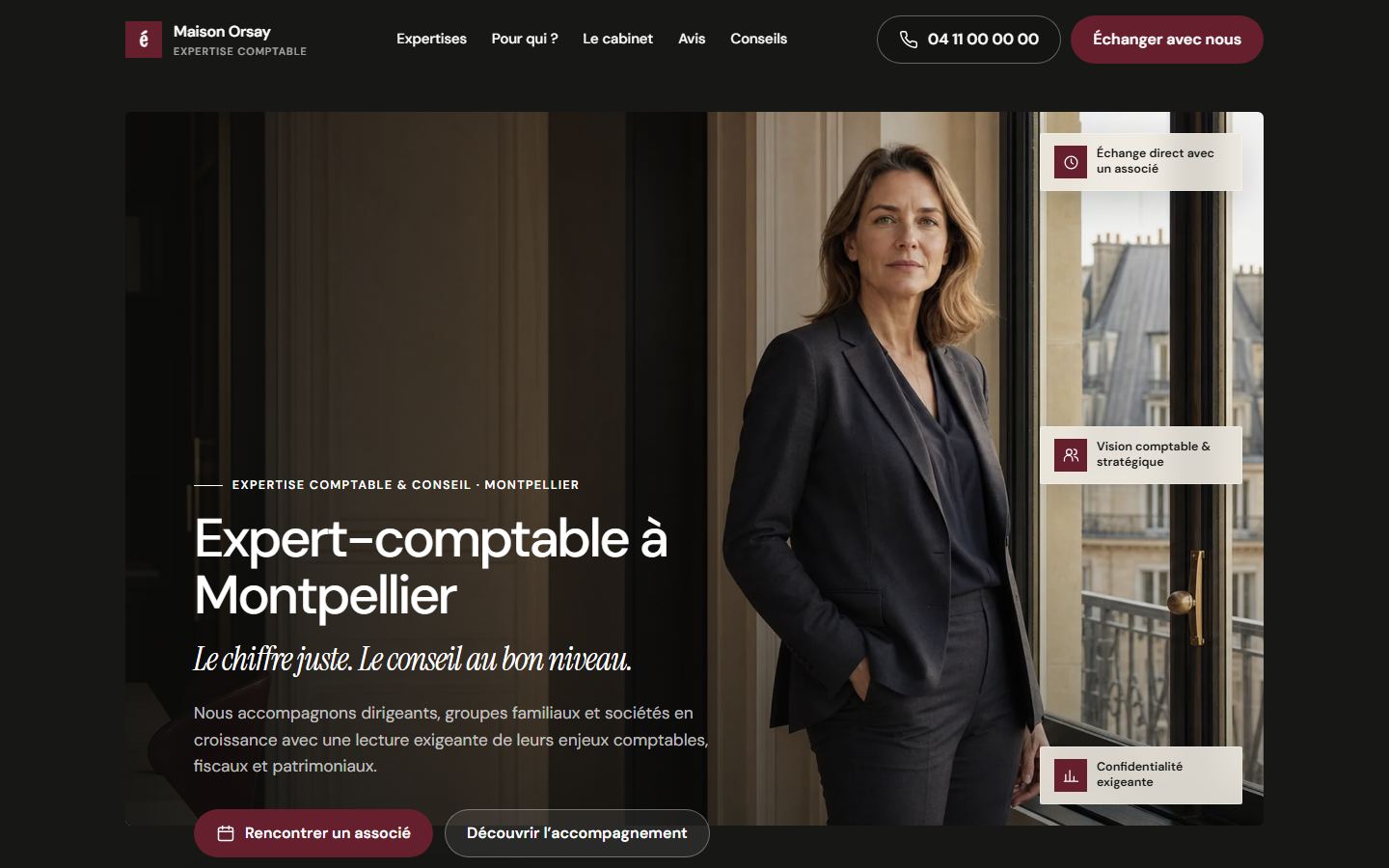 Création de site internet pour expert-comptable Site internet expert-comptable - exemple 2