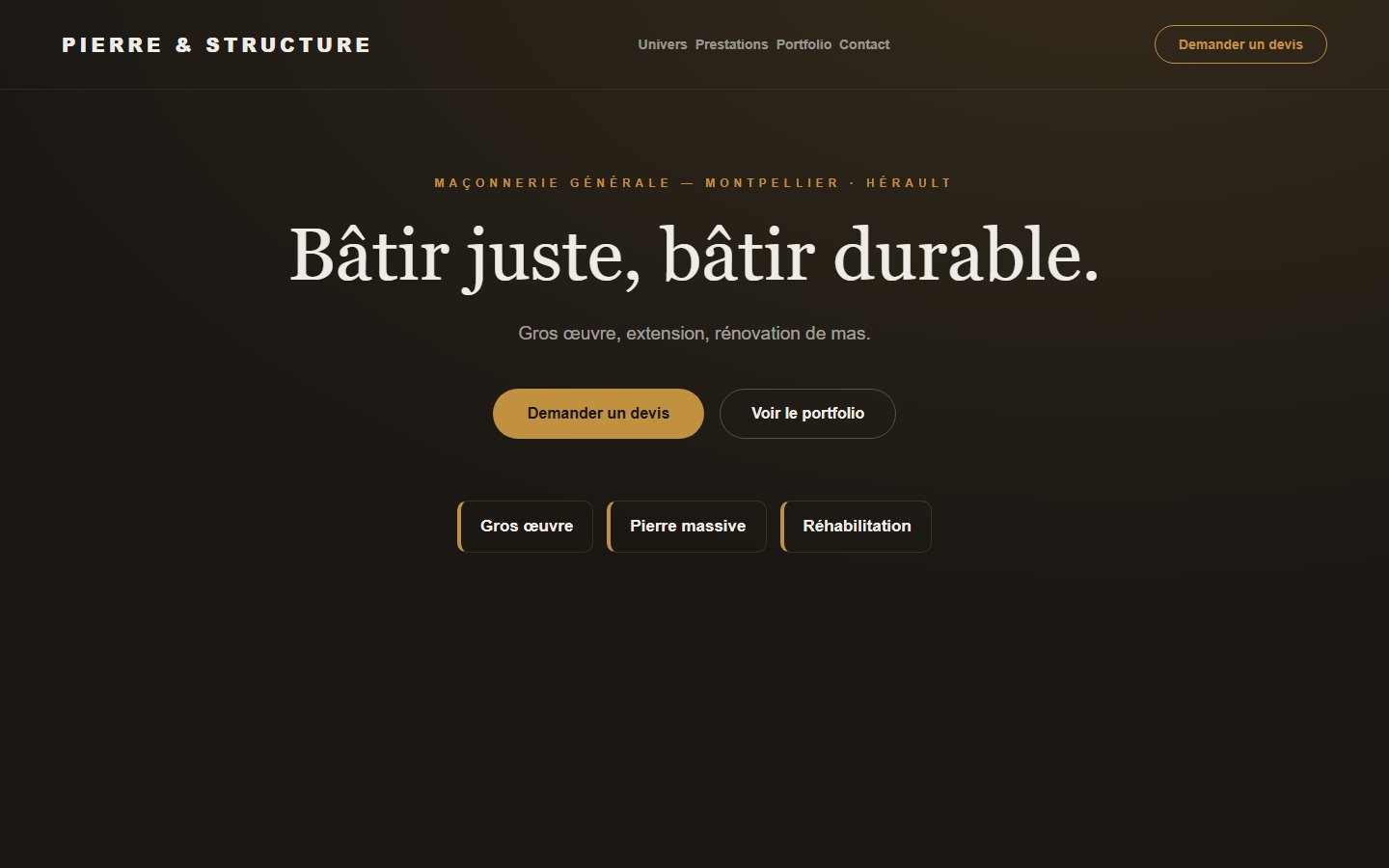 Site internet maçon — modèle Prestige à Pérols