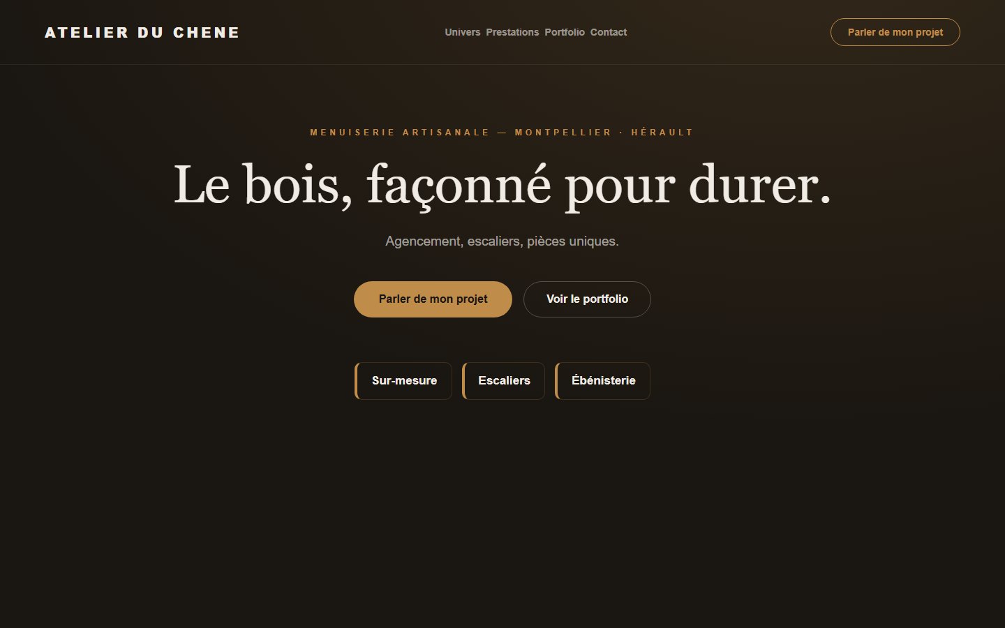 Site internet menuisier - exemple 3