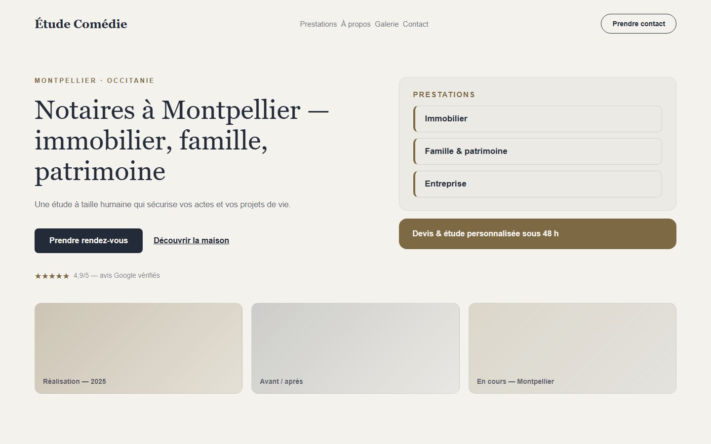 Site internet notaire - exemple 2