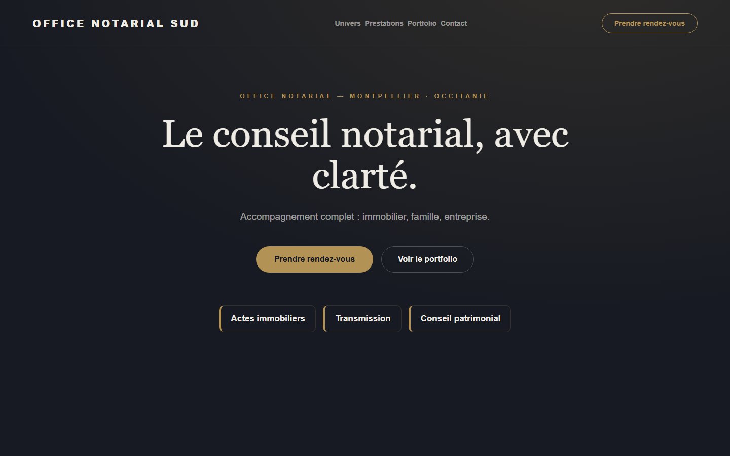Site internet notaire - exemple 3