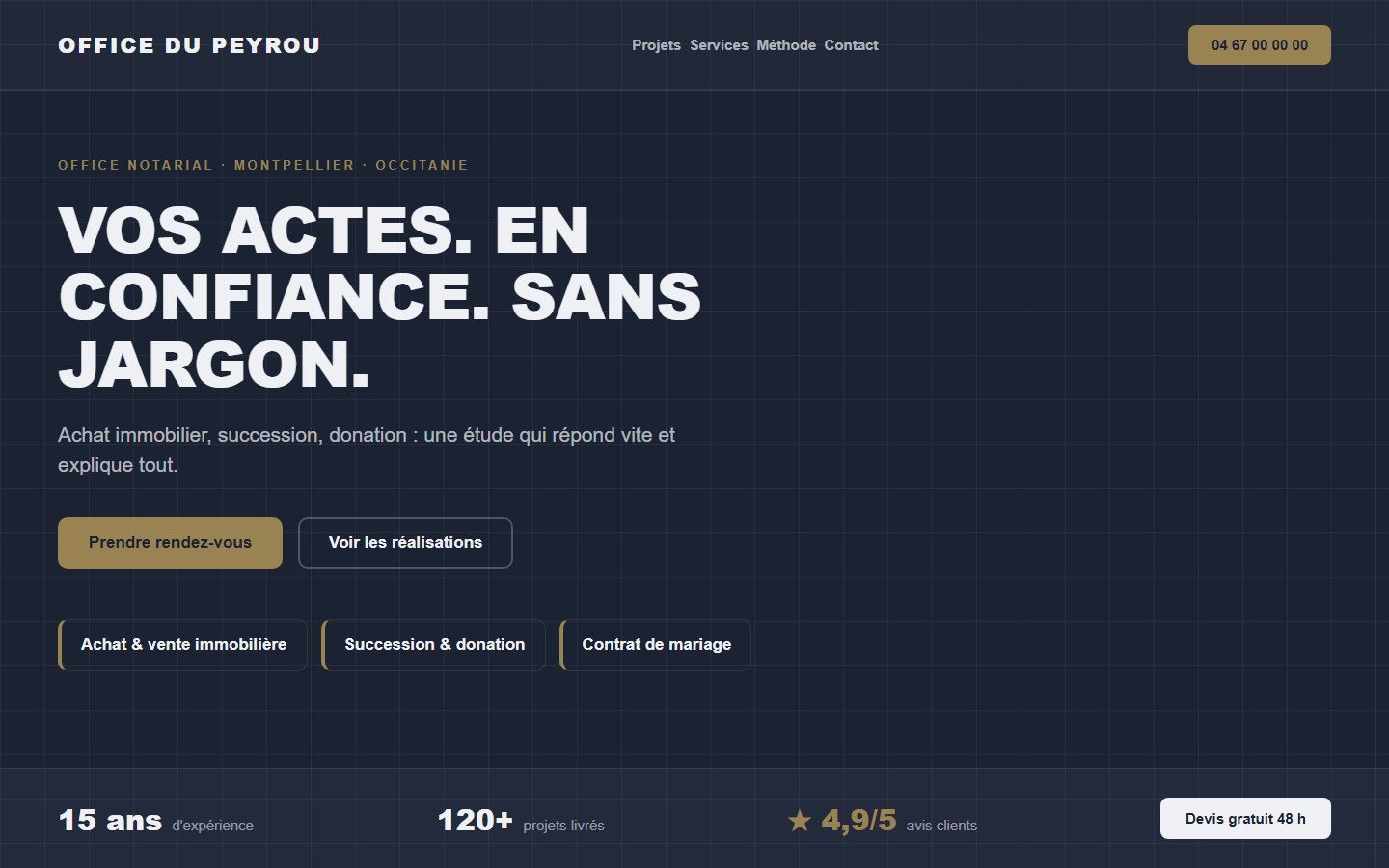 Site internet notaire - exemple 1