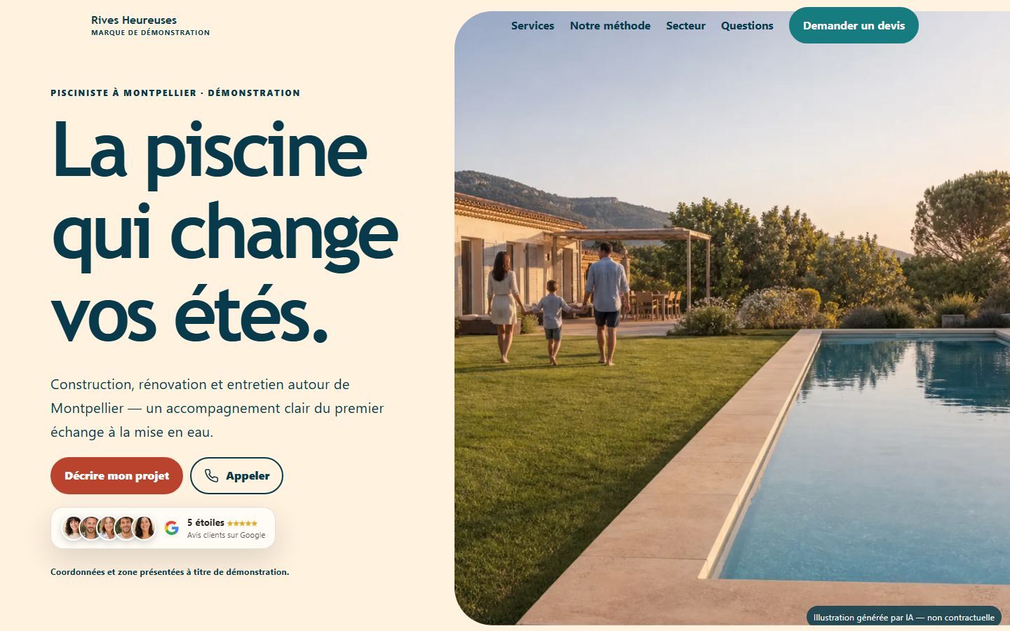 Site internet pisciniste - exemple 3