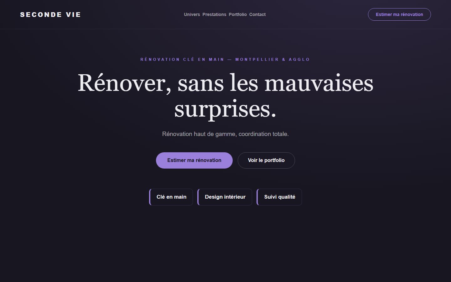 Site internet rénovateur d'intérieur - exemple 3