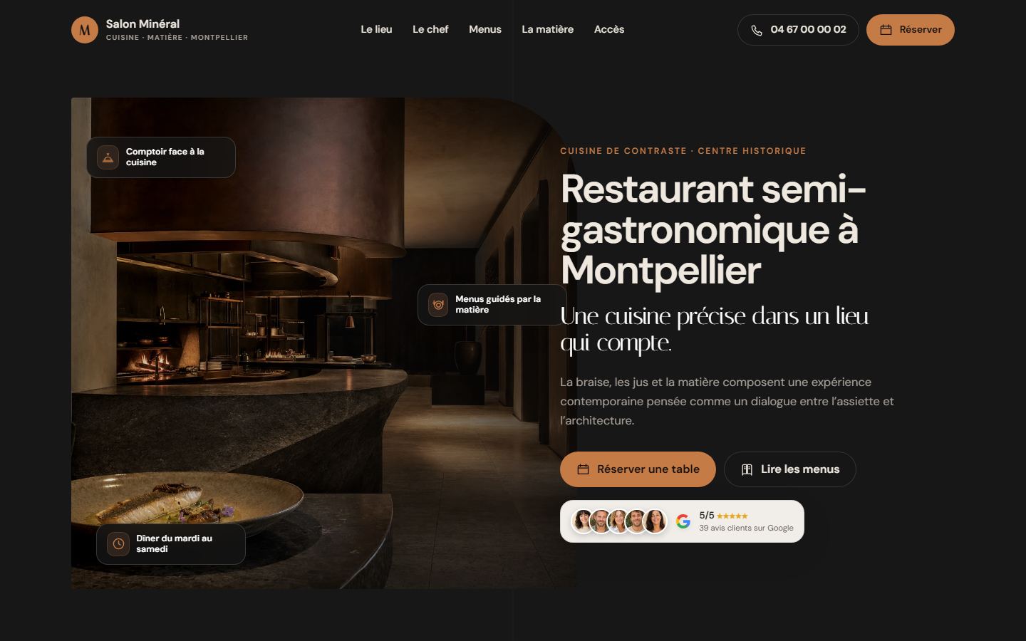 Site internet restaurant - exemple 3