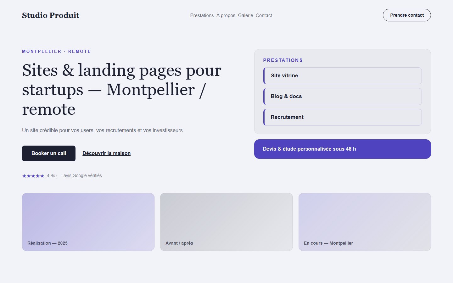 Site internet startup tech - exemple 2