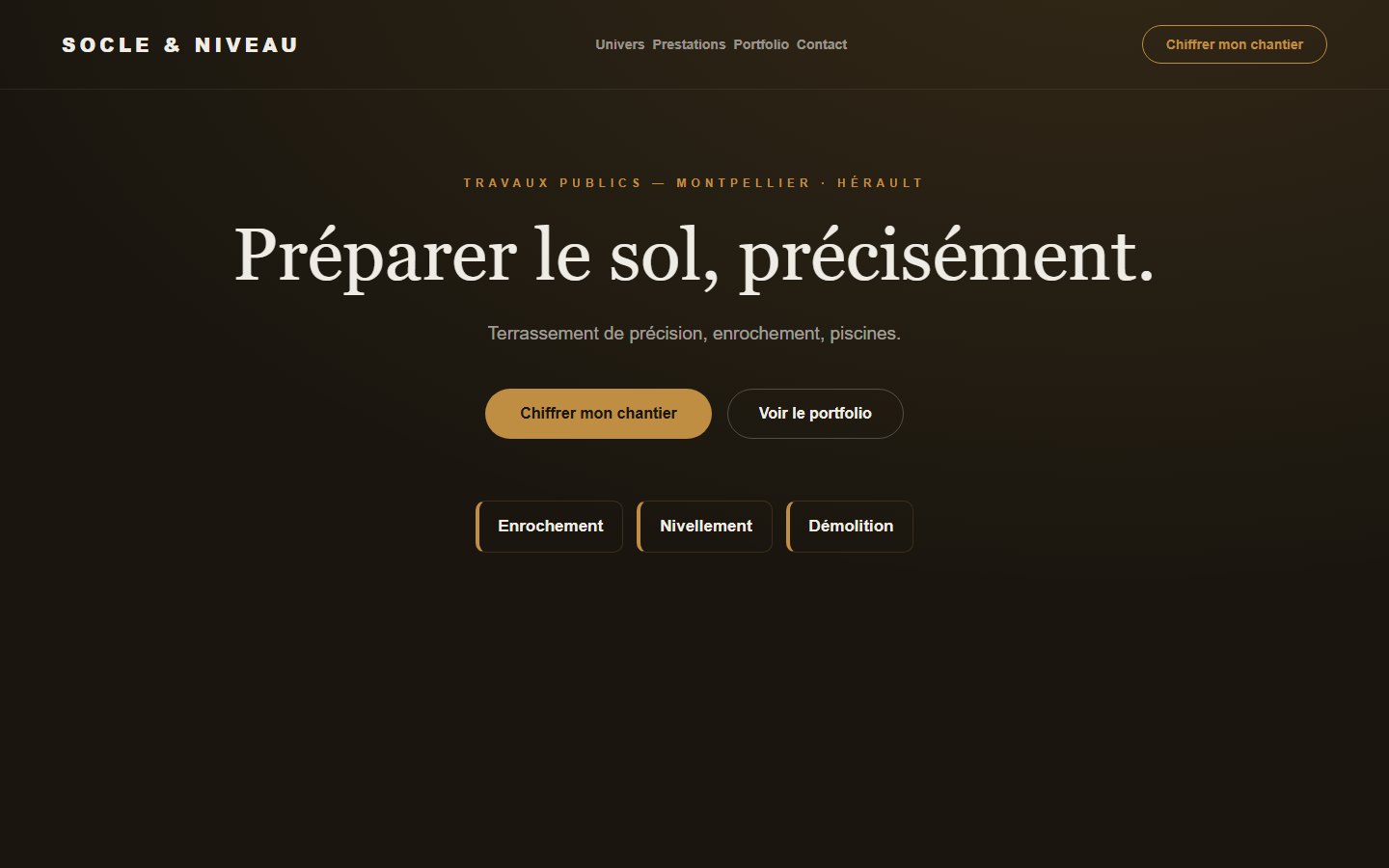 Création de site internet pour terrassier Site internet terrassier - exemple 3