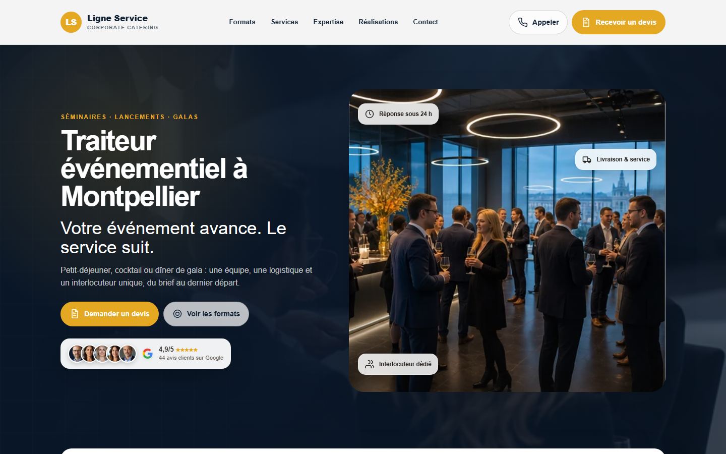 Site internet traiteur - exemple 1