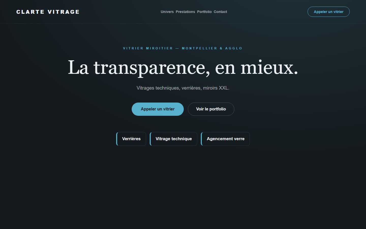 Site internet vitrier - exemple 3