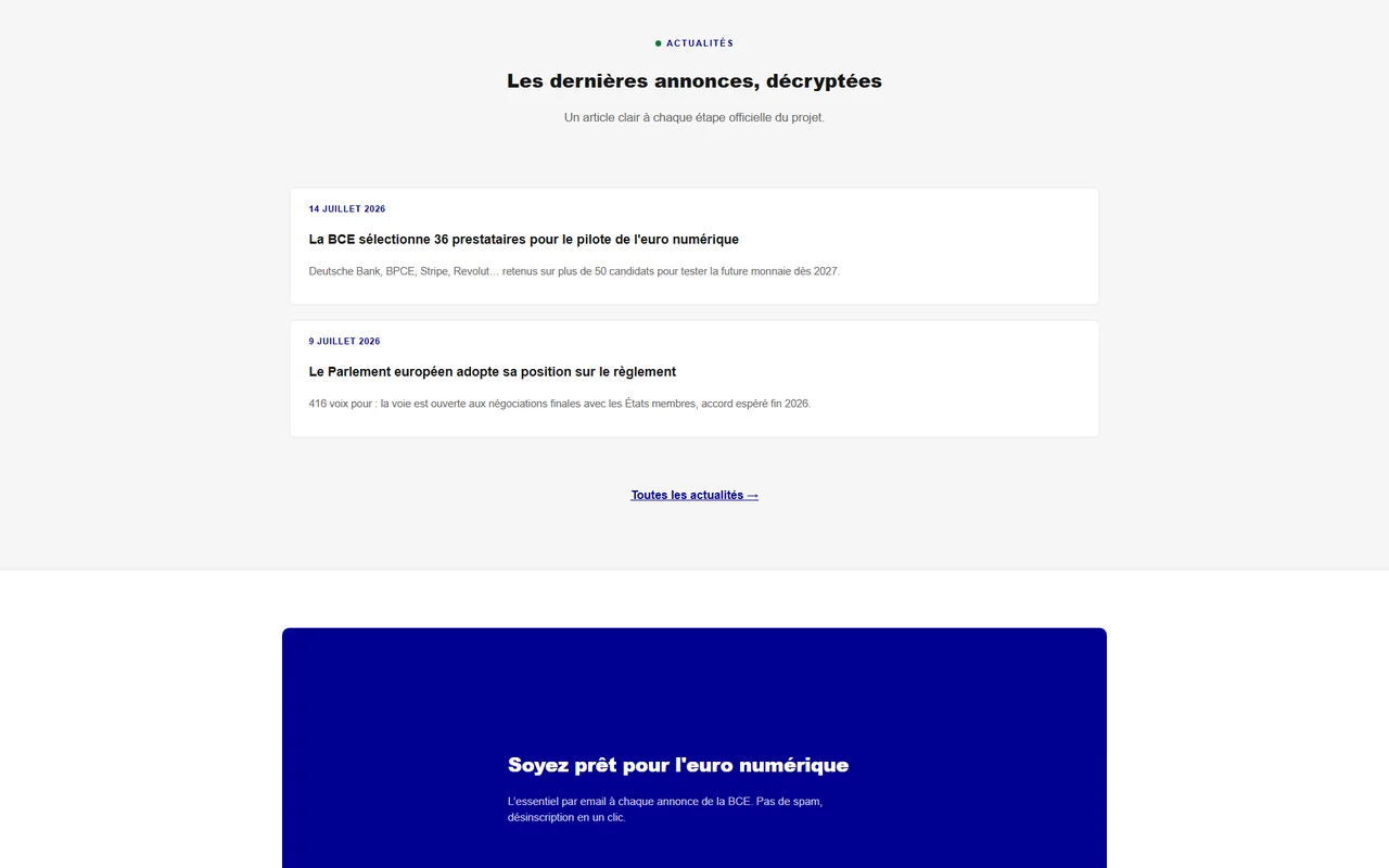 Site média automatisé : euro-numerique.org, 1 article par jour sans intervention La une d'euro-numerique.org