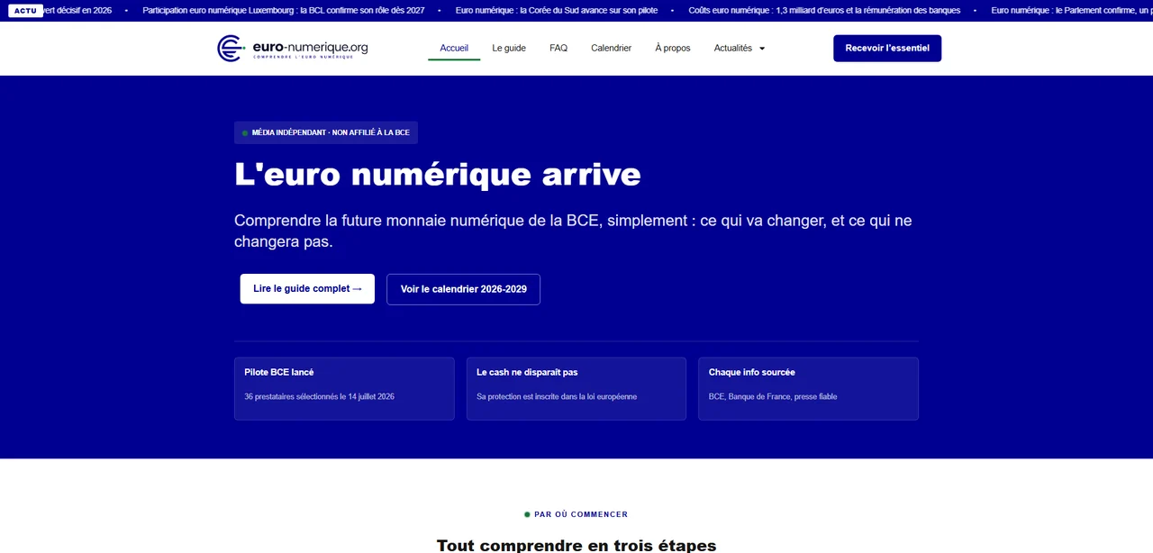 Aperçu du site média automatisé euro-numerique.org