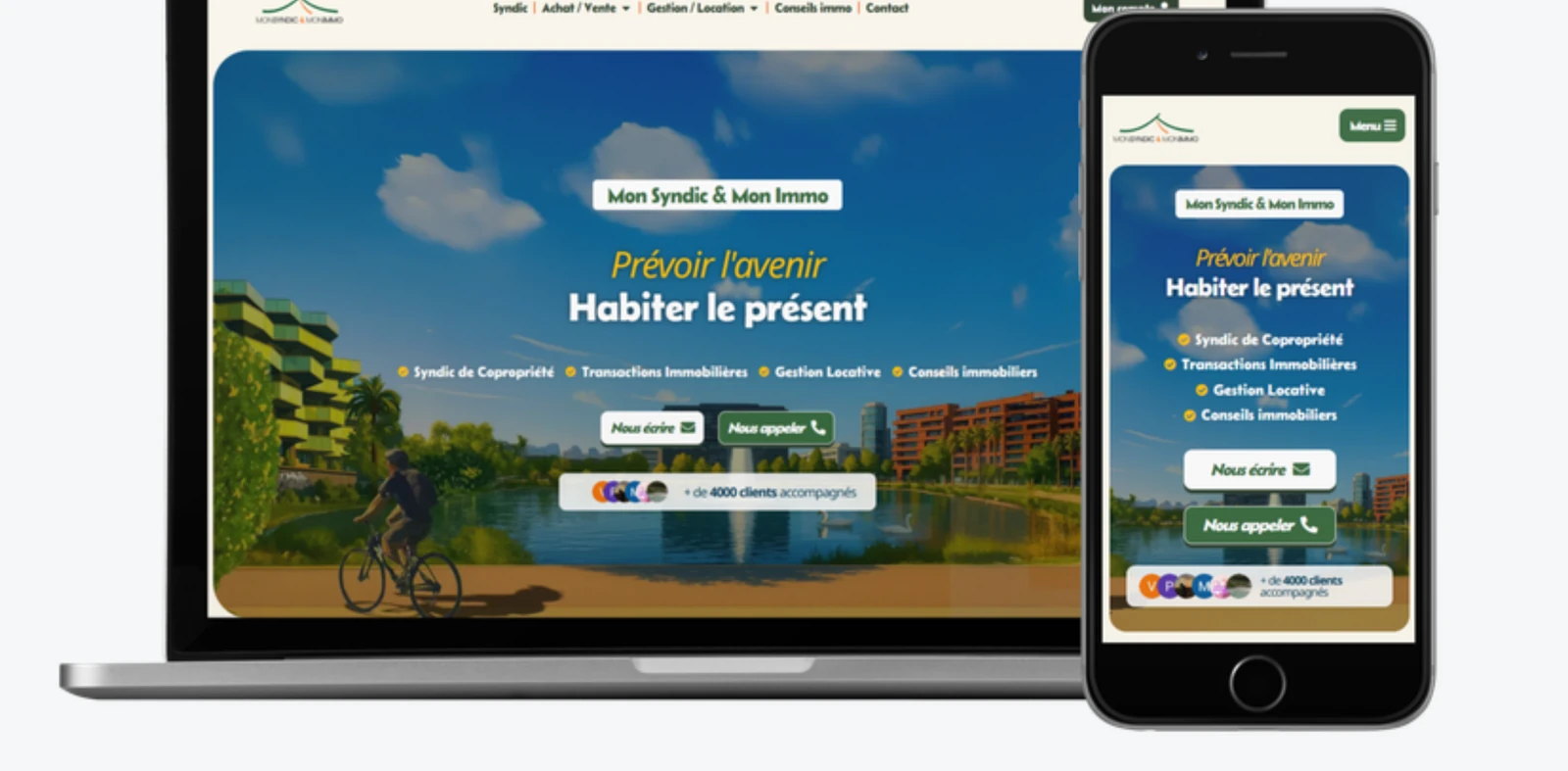 Site Mon Syndic & Mon Immo après refonte par Site Web Montpellier