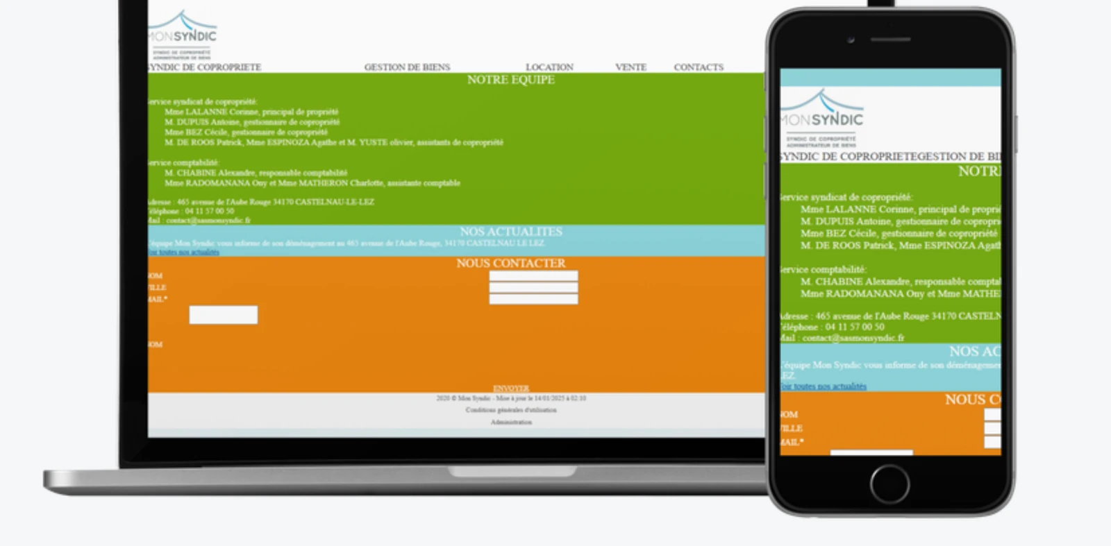 Site Mon Syndic & Mon Immo avant refonte par Site Web Montpellier