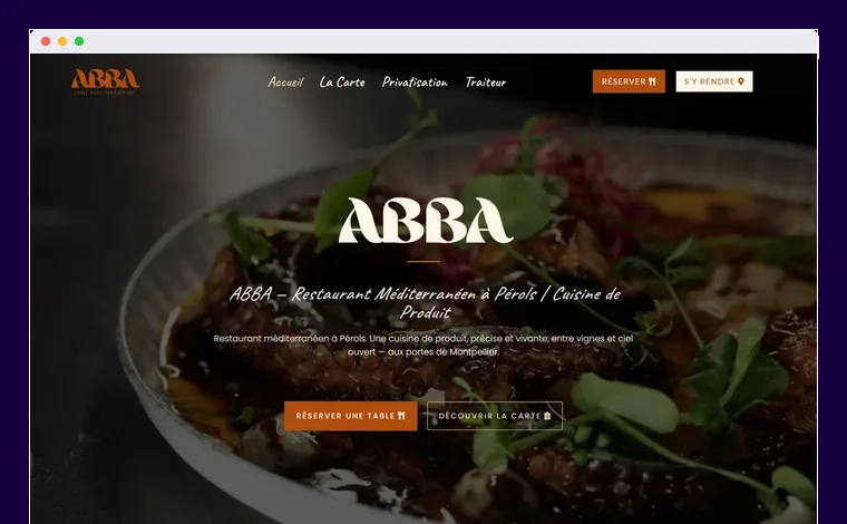 Site internet pour commerce et restauration dans le bassin de Thau — réalisation Site Web Montpellier