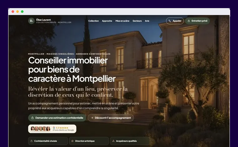Site internet pour immobilier dans le bassin de Thau — réalisation Site Web Montpellier