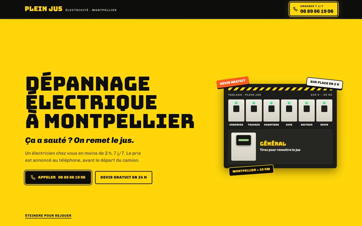 Site Plein Jus créé par Site Web Montpellier