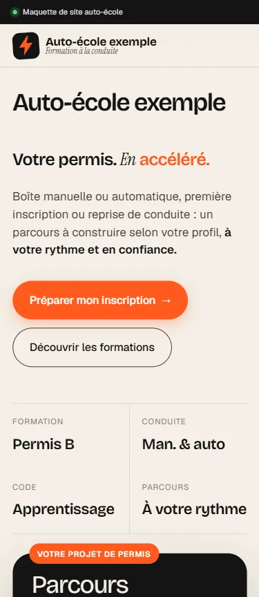 Création de site internet pour auto-école