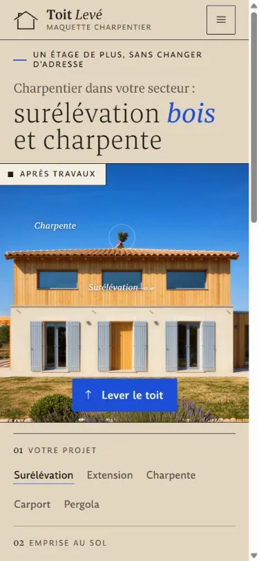Création de site internet pour charpentier