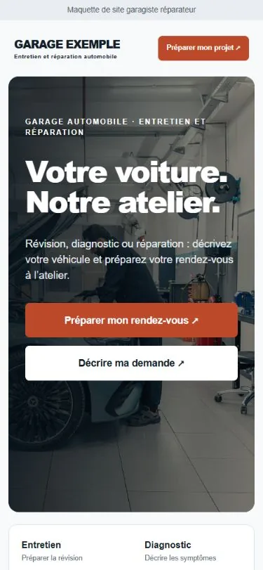 Création de site internet pour garage automobile