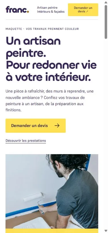 Création de site internet pour peintre en batiment