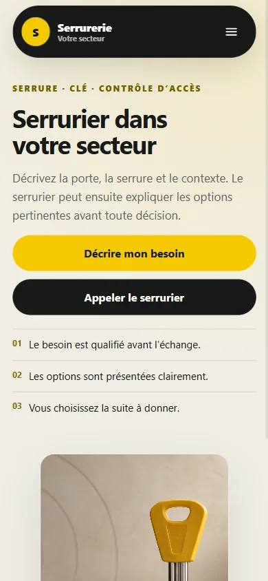 Création de site internet pour serrurier