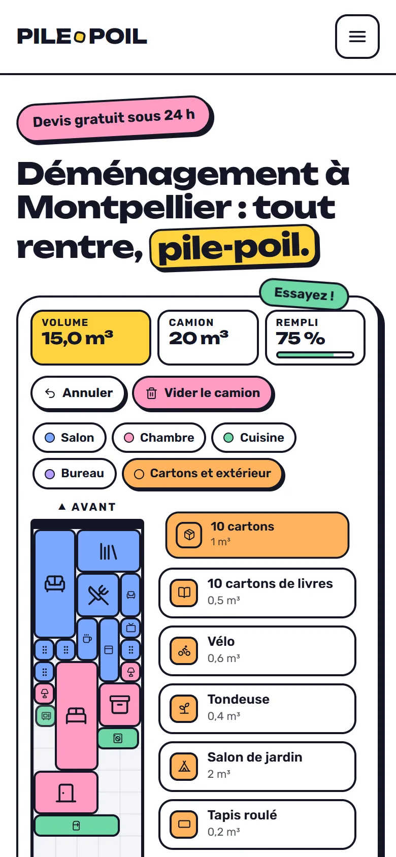 Création de site internet pour déménageur