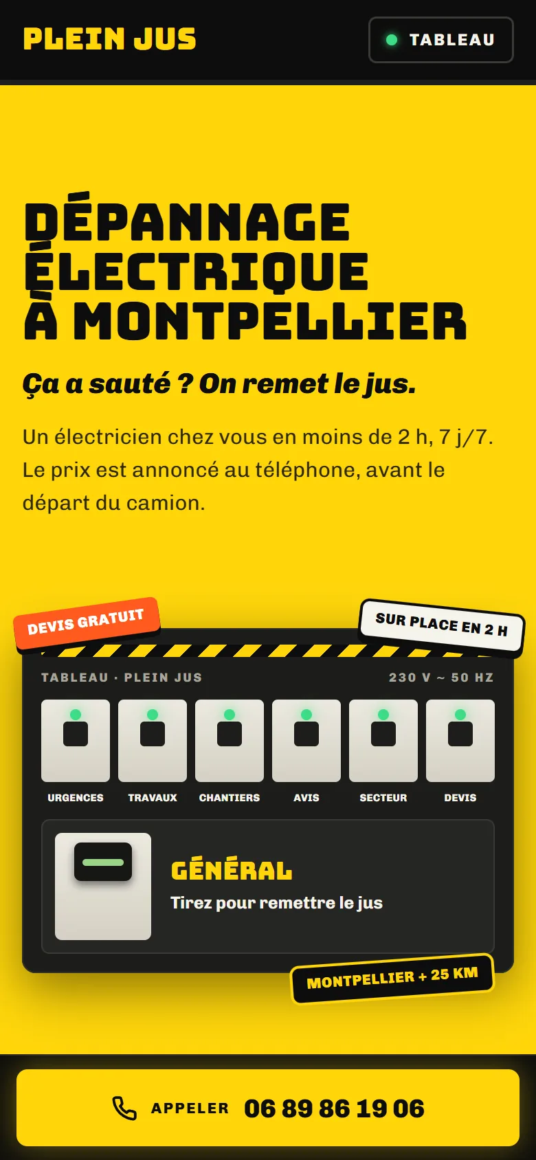 Création de site internet pour electricien