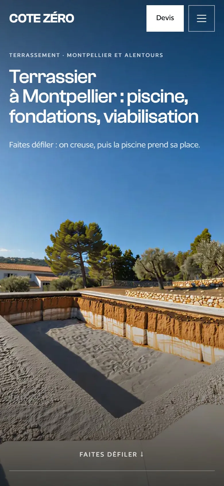 Création de site internet pour terrassier