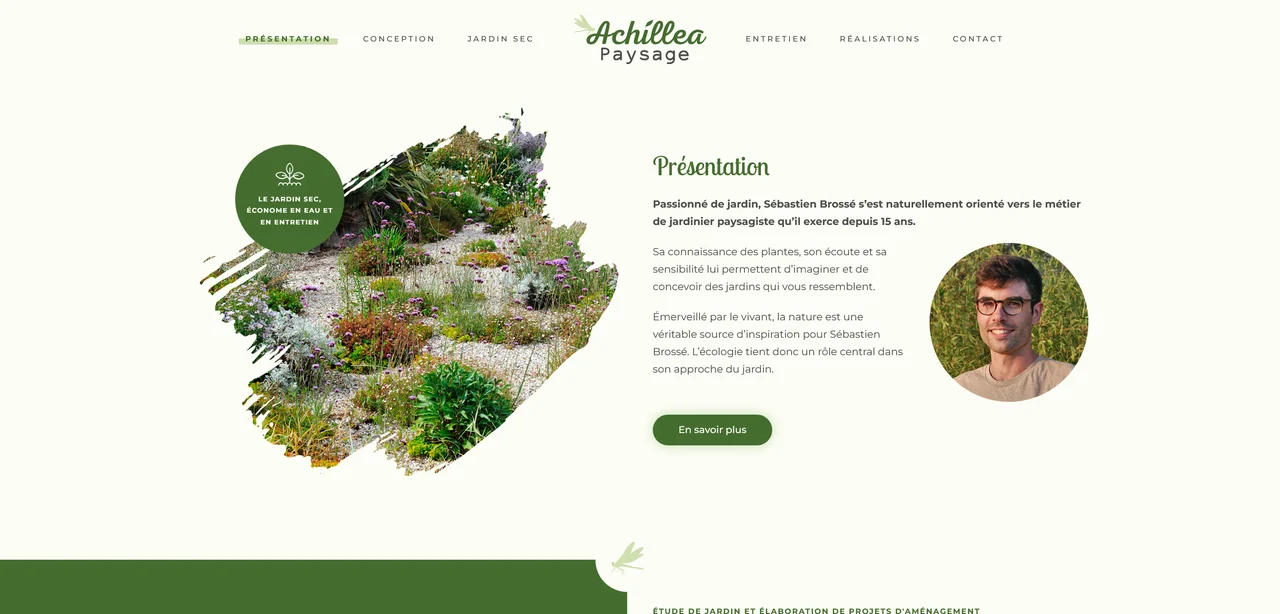 Achillea Paysage — Étude de cas Avant la refonte : ancien site de Achillea Paysage