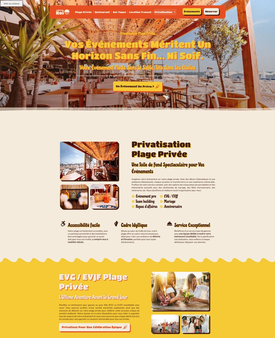 Page Privatisation du site de La Baie du Roi